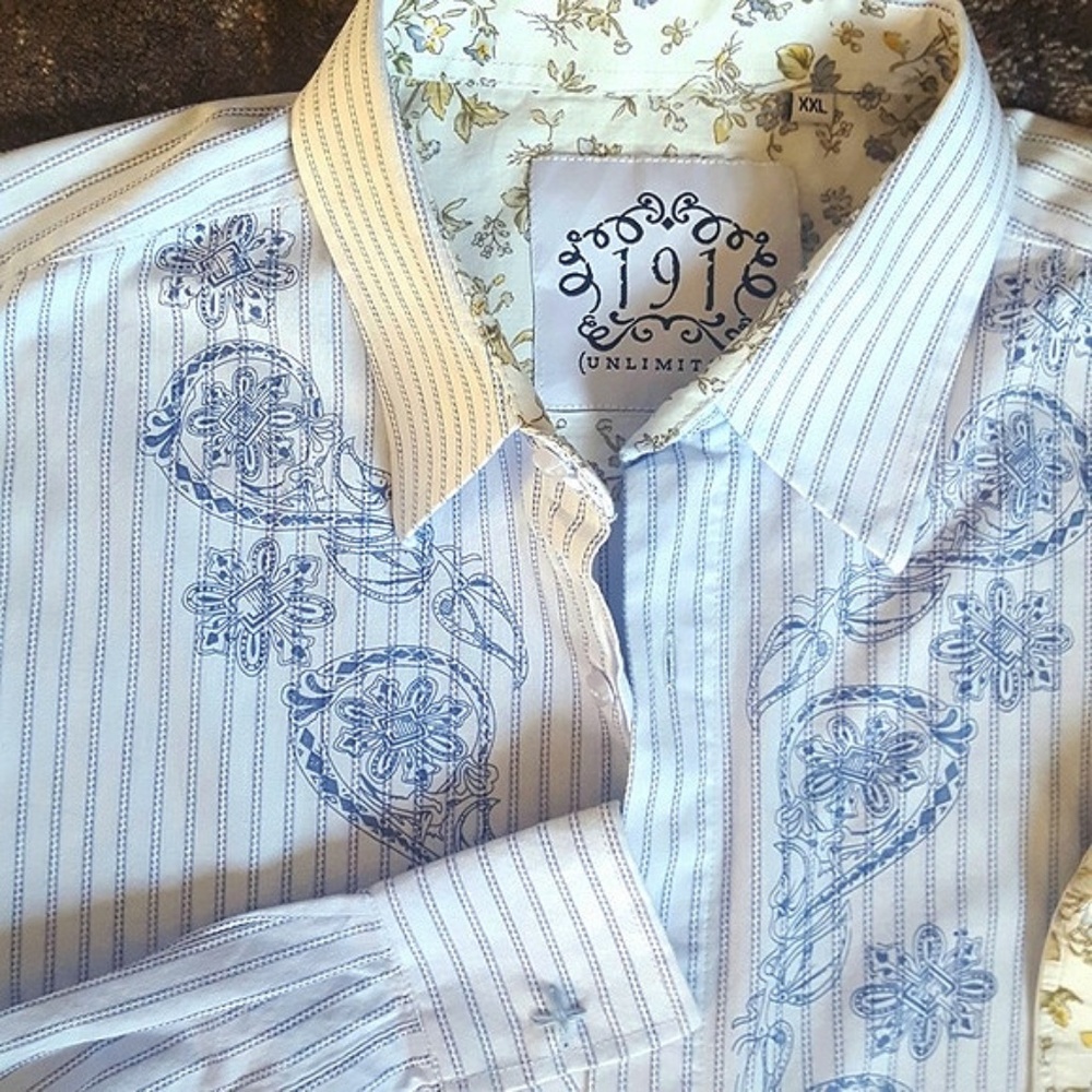 191 UNLIMITED Men's dress & casual shirt blue XXL
